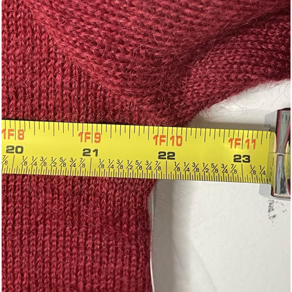 Mohair Wool Floral Embroidered Sweater Sz L Red Cottagecore Romantic Vintage Y2K - Picture 7 of 8